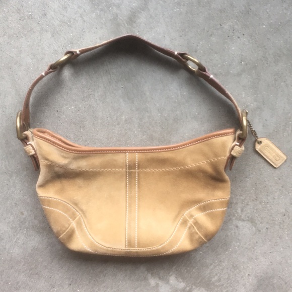 Coach suede shoulder bag